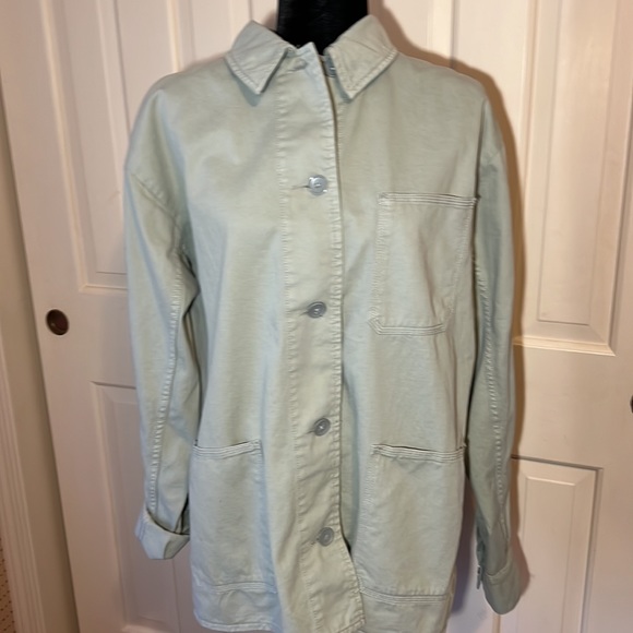 Topshop light green cotton jacket, size 6. EUC - Picture 7 of 9